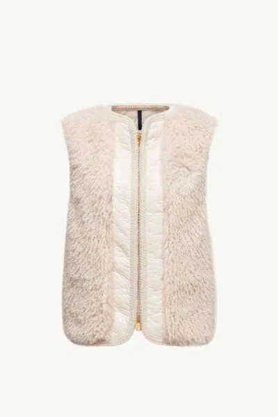 Moncler Quilted Wool-blend Vest In Neutral