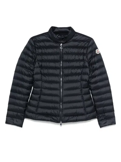 Moncler Quilted Zip-front Jacket In Black