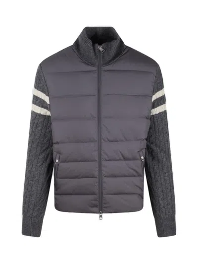 Moncler Quilted Zip In Grey