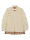 Moncler Quilted Zip-up Jacket In Neutral