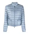 Moncler Cropped Quilted Zipped Jacket In Blue