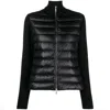 Moncler Ribbed Wool And Quilted Shell Down Jacket In Black