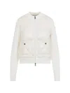 Moncler Womens Miscellaneous Hybrid Logo-badge Nylon And Cotton-knit Cardigan Xl In Neutral