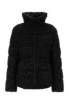 Moncler Textured Urbel Down Jacket With High Collar In Black