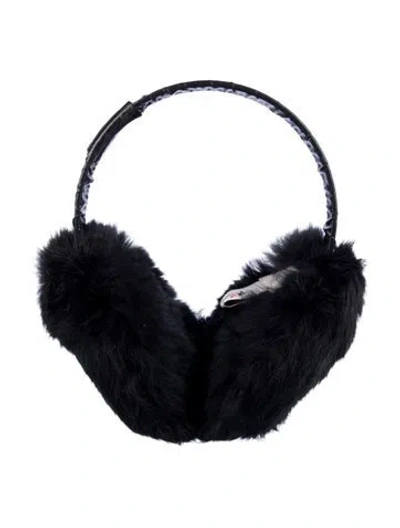 Pre-owned Moncler Rabbit Fur Earmuffs In Black