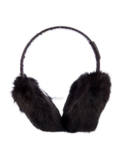 Pre-owned Moncler Rabbit Fur Earmuffs In Brown