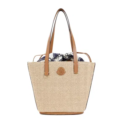 Moncler Raffia Small Hubba Shopping Bag