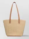 MONCLER RAFFIA TOTE BAG LEATHER HANDLES