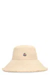 Moncler Logo-patch Woven Bucket Hat In Green