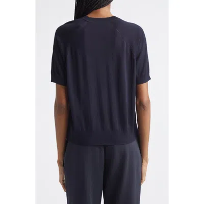 Moncler Raglan-sleeve Wool T-shirt In Blue