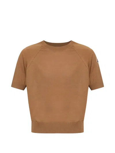 Moncler Raglan-sleeve Sweater In Brown