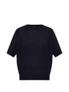 Moncler Raglan-sleeve Wool T-shirt In Blue