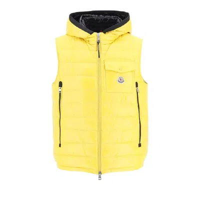 Pre-owned Moncler Ragot Hooded Down Gilet 'medium Yellow' | Men's Size 1