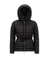 Moncler Raie Packable Hooded Short Down Jacket Black In Black