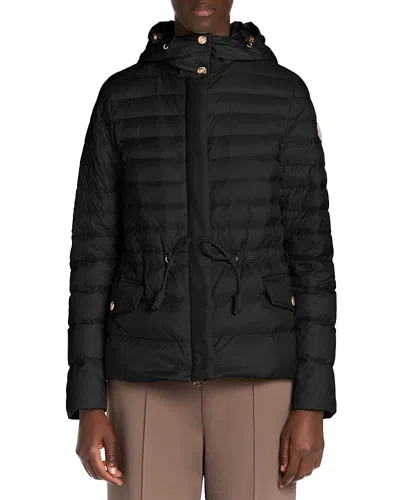Moncler Raie Hooded Short Down Jacket In Black
