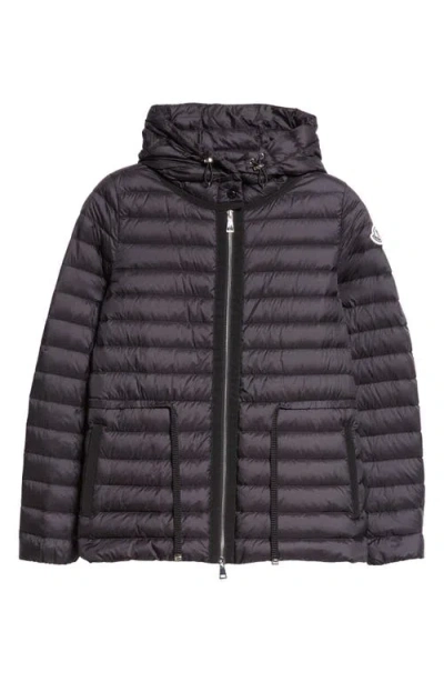 Moncler Raie Short Nylon Down Puffer Jacket In Black