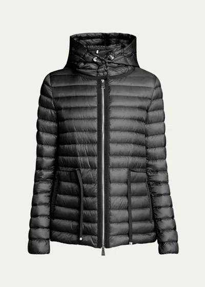 Moncler Raie Short Puffer Parka Jacket In Black