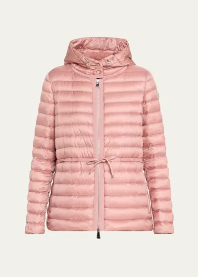 Moncler Raie Short Puffer Parka Jacket In Pink