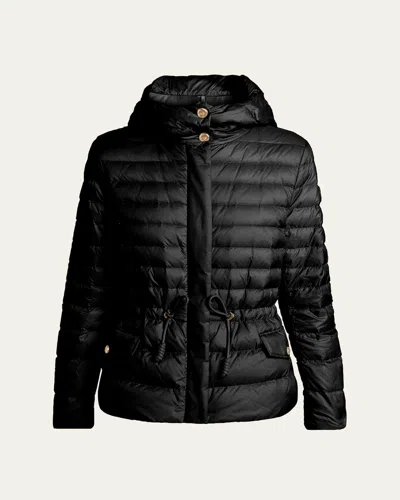 Moncler Raies Hooded Short Down Jacket In Black