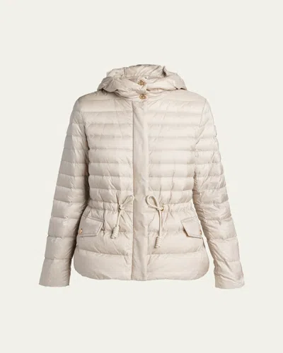 Moncler Raies Hooded Short Down Jacket In White