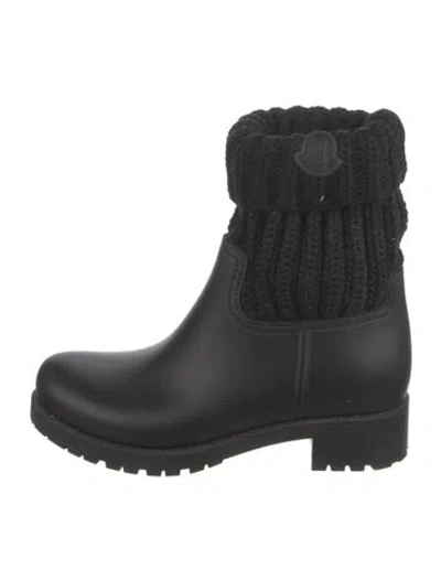 Pre-owned Moncler Rain Boots In Black
