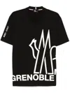 Moncler Grenoble Men Short-sleeved Logo T-shirt In Black