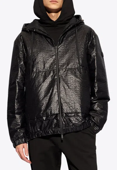 Moncler Logo-embossed Hooded Jacket In Black