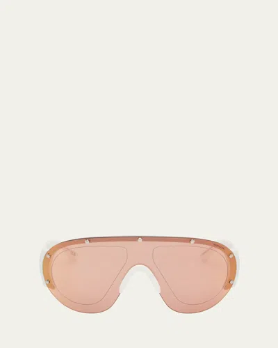 Moncler Rapide Plastic Shield Sunglasses In Pink