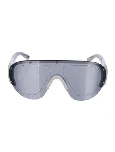 Pre-owned Moncler Rapide Signature Logo Sunglasses In White