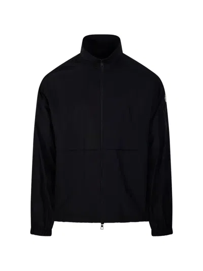 Moncler High Collar Nylon Jacket With Zip Pockets For Men In Animal Print