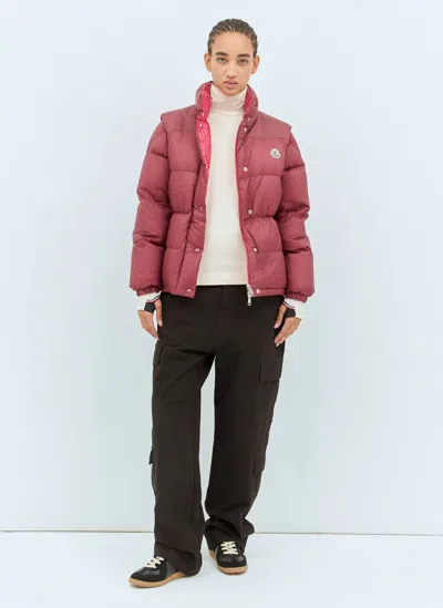 Moncler Re-icons Verone Reversible Short Down Jacket In Red