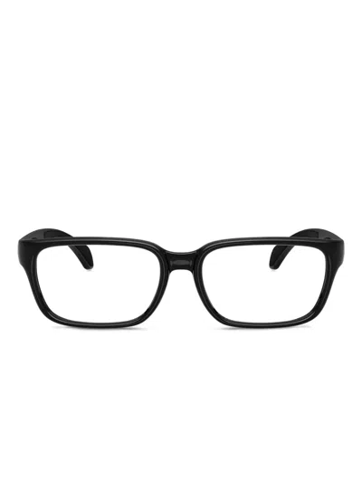 Moncler Rectangle Acetate Frames In Black