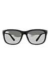 Moncler Rectangular Emblem Sunglasses In Black