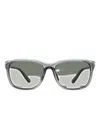 Moncler Rectangular Emblem Sunglasses In Gray