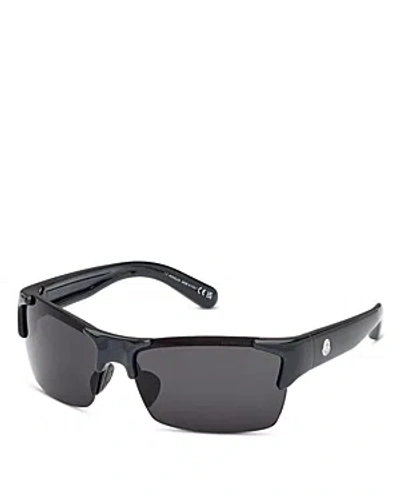 Moncler Rectangular Injected Sunglasses, 69mm In Black
