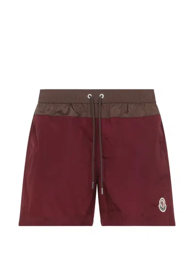 Moncler Polyamide Swim Shorts Contrast Insert Detail In Purple