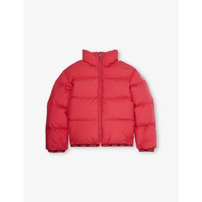 Moncler Kids' Red Abbadia Padded Shell-down Jacket 4-14 Y