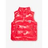 Moncler Red Bernard Quilted Shell-down Gilet 6 Months-3 Year In Red