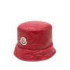 Moncler Diamond Quilted Nylon Bucket Hat In Red