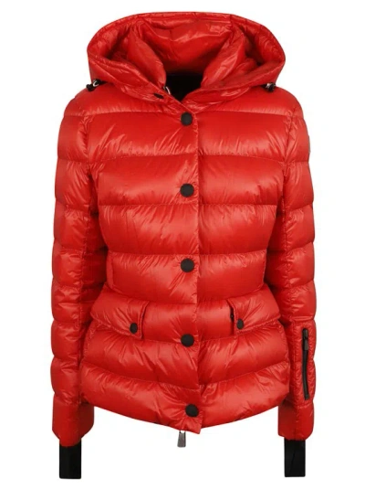Moncler Red High-shine Finish Feather Down Jackets