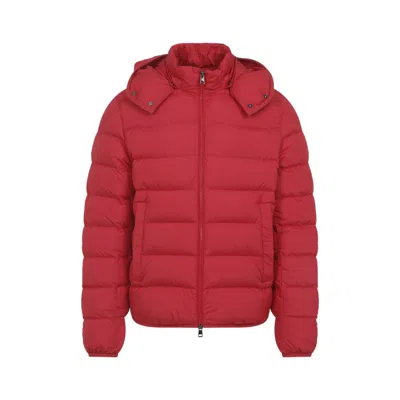 MONCLER RED HOODED LOGO JACKET