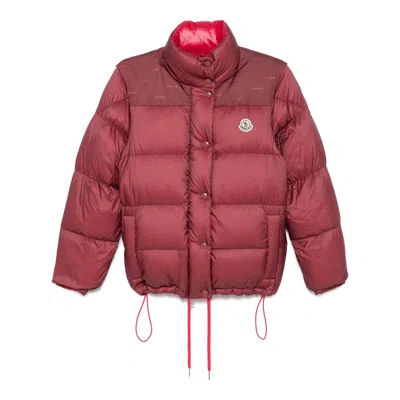 Moncler Verone Reversible Short Down Jacket In Red