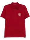 Moncler Year Of The Snake Patch Cotton Piquet Polo Shirt In Red