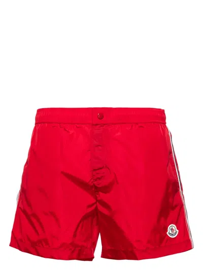 Moncler Red Logo-patch Swim Shorts