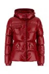 Moncler Down Jacket With Hood And Quilted Design In Gold