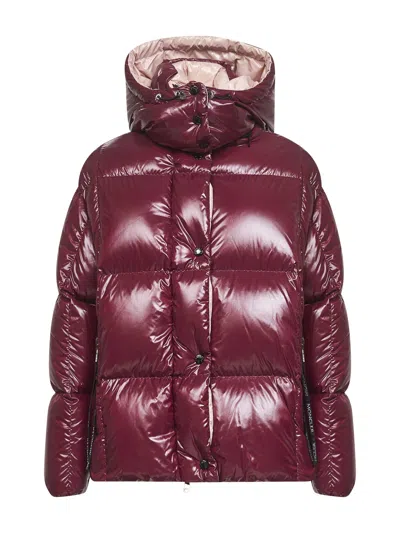MONCLER RED PARANA HOODED SHORT DOWN JACKET