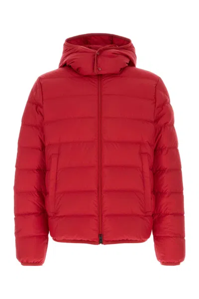 MONCLER RED POLYESTER MONTBROCQ DOWN JACKET