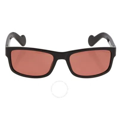 Moncler Red Rectangular Men's Sunglasses Ml0114 01e 58