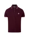 MONCLER MONCLER RED SHORT-SLEEVED POLO WITH EMBROIDERED LOGO