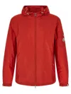 Moncler Red Solid Hood Jacket In Red